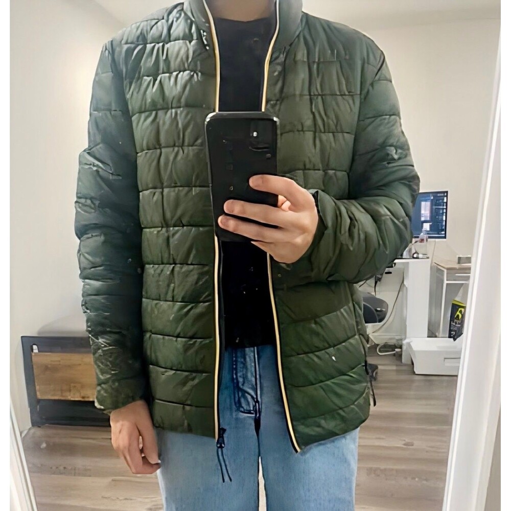 Scotch Soda Vintage Super Rare Puffer Jacket Nylon Green Yellow Large